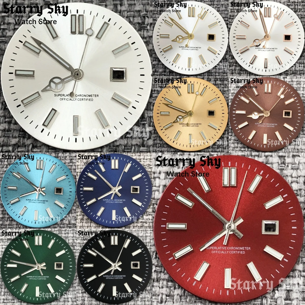 Starry Sky 24.5mm High Quality Lady's Watch Dials And Watch Hands With Green Luminous Suitable For NH05 Movement Watch Accessory