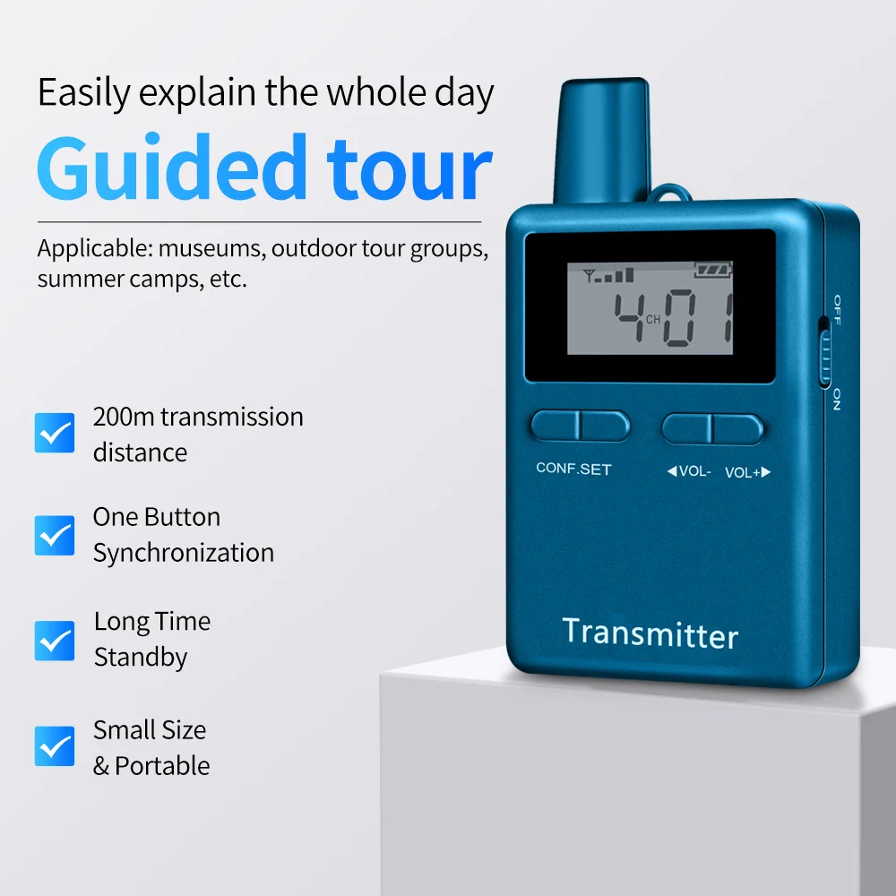 Imagem -05 - Rich Age 2401 Sistema de Guia Áudio sem Fios Transmissor Mais Receptores com Microfone e Auscultadores para Viagens e Reuniões de Educação