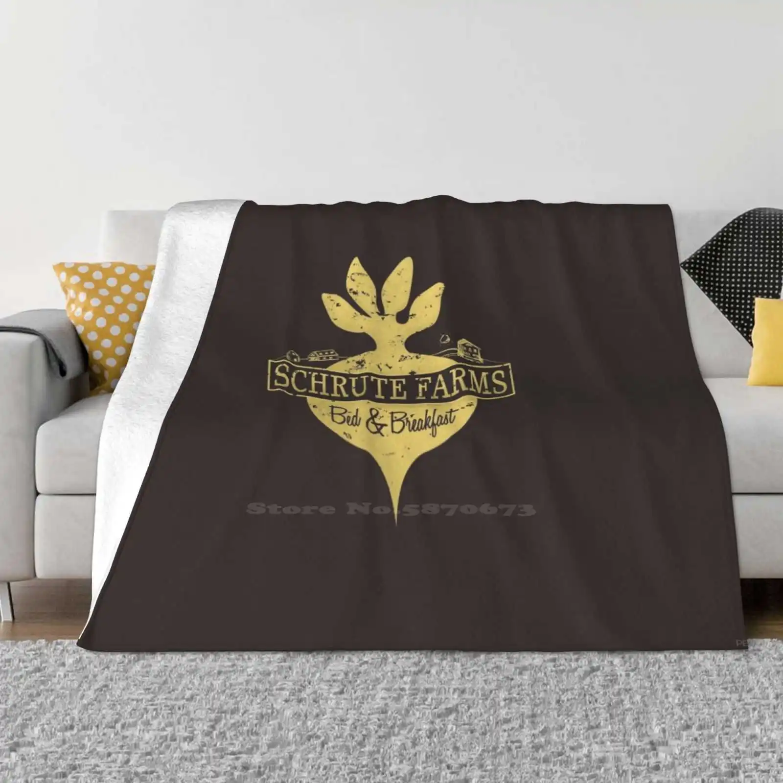 Schrute Farms B&B ( No Circles ) Blanket Soft Warm Travel Portable Blanket The Office Schrute Farms Dwight Shrute Bed Breakfast