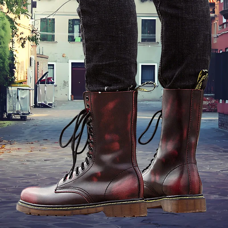 

Модные мужские ботинки, удобная элегантная обувь для пар, повседневные ботинки винно-красного, черного, коричневого цвета, доступны в трех цветах.