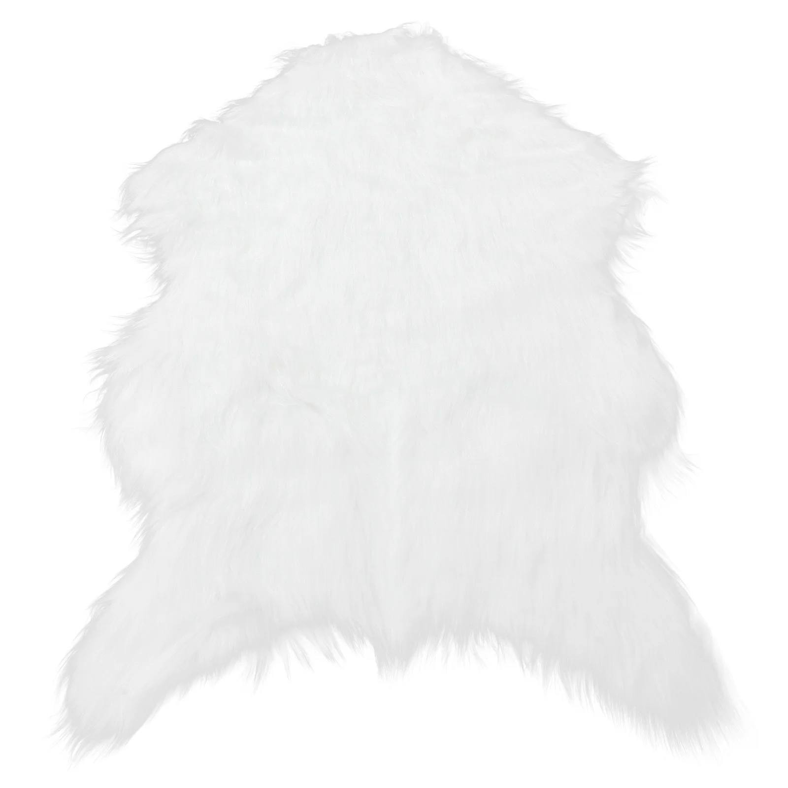

White Faux Sheepskin Rug Chair Cover Seat Pad Soft Warm Comfortable for Living Room Bedroom Dining Area Armchair