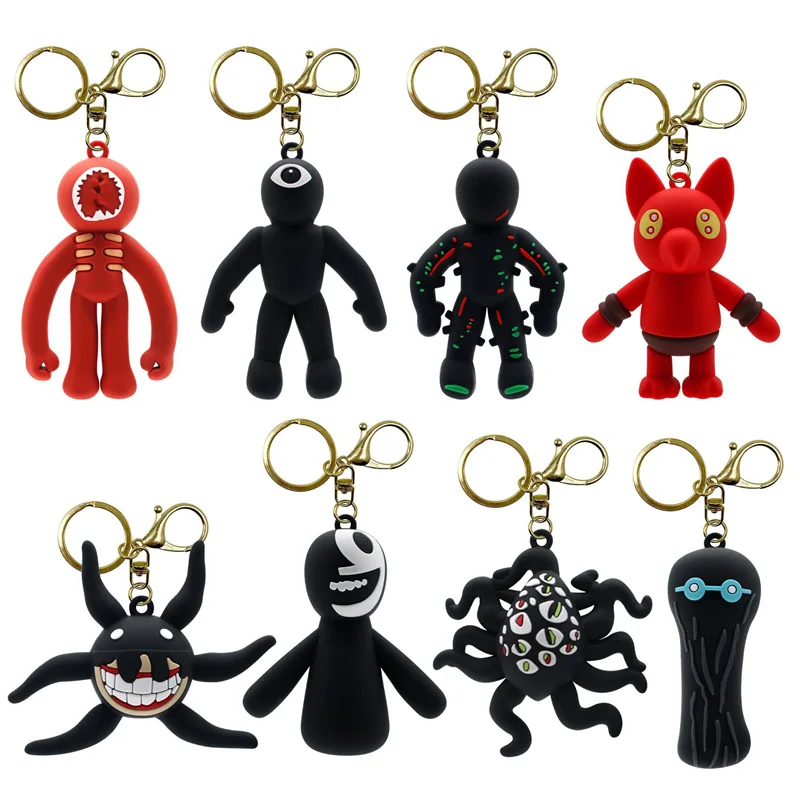 Game Friends The Doors Figure Keychain Horror Game Doors Character Ornaments Creative Gift Keyring Car Accessories