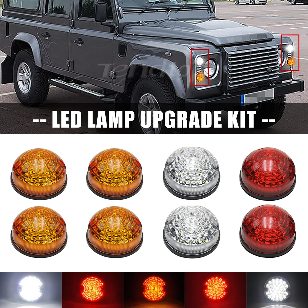 

10pcs Rear Fog Lamp Turn Signal Amber Indicator Reversing Light Complete LED Lamp Upgrade Kit For Land Rover Defender 1990-2016