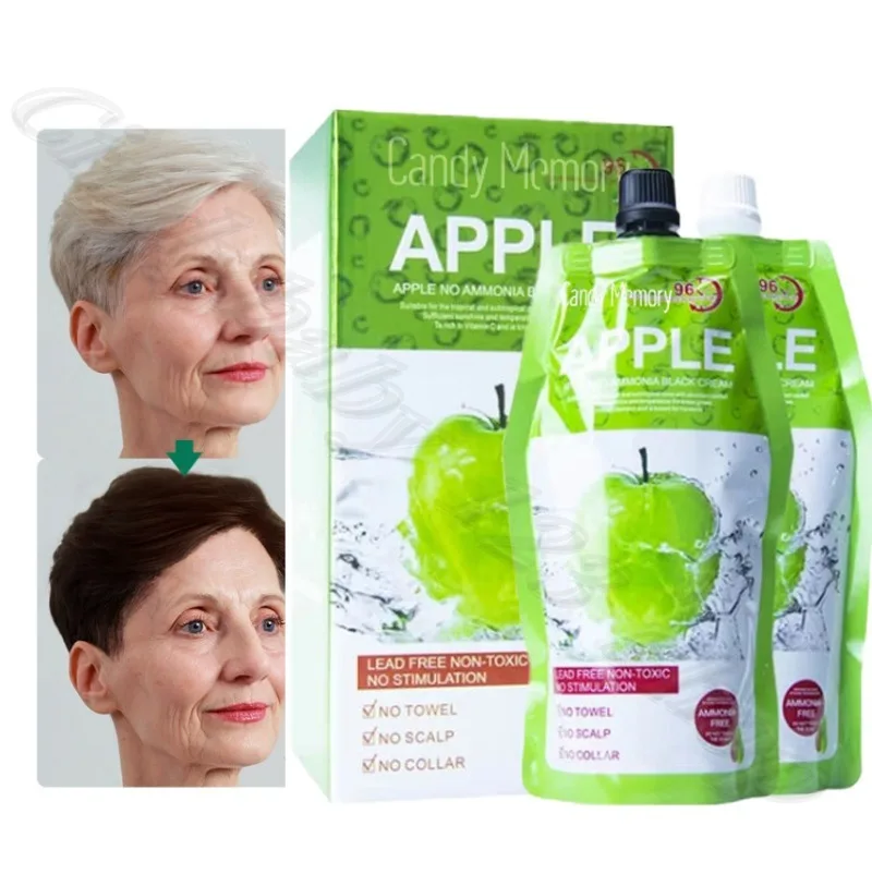 Apple Hair Dye Natural Hair Care Black Oil Gentle Natural Plants Do Not Hit Hair Color Protection After Dyeing 500ml+500ml