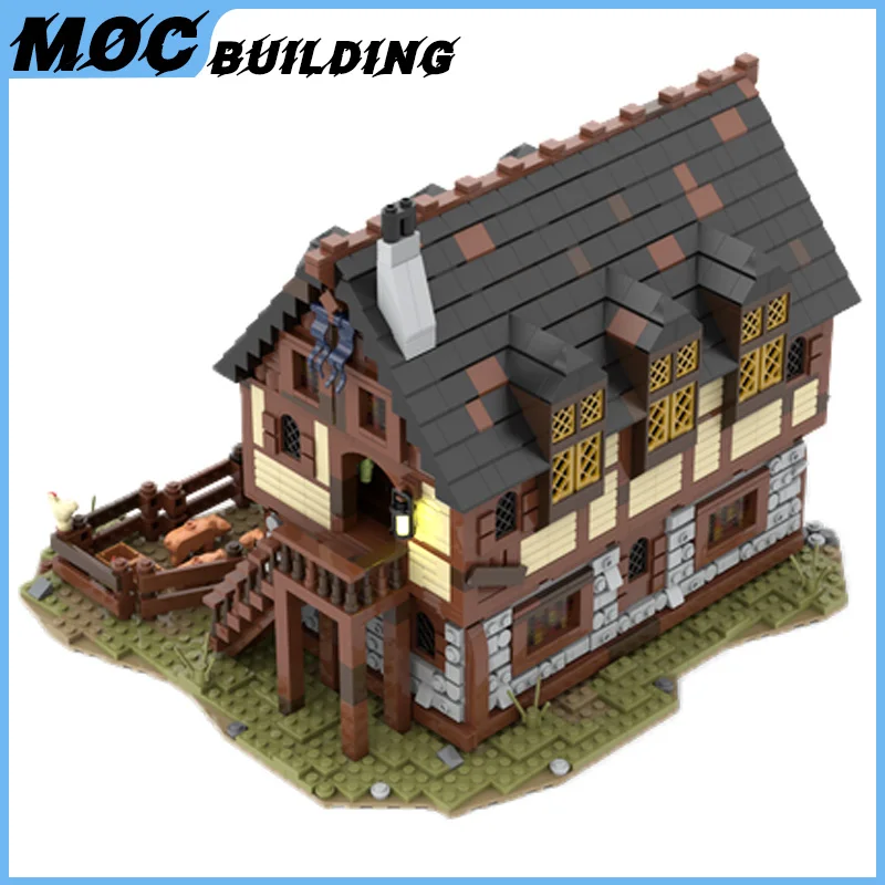 Moc Middeleeuwse Handelaar Boerderij Model Bouwstenen Cottage Stenen Diy Assembleren Speelgoed Kerstcollectie Kerstcadeaus