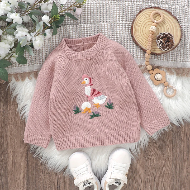 Winter Warm Knitted Baby Girls Sweaters Clothes Spring Autumn Outwear Newborn Infantil Toddler Kids Pullovers Children's Jumpers