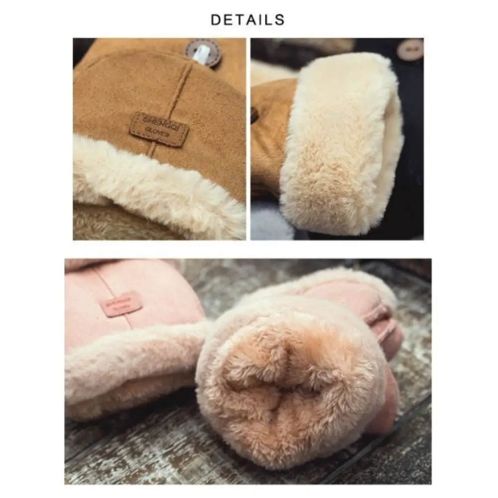 Modne grube rękawiczki z półpalcami utrzymują ciepło zimowe rękawiczki z ekranem dotykowym Pluszowe rękawiczki z klapką Kolarstwo