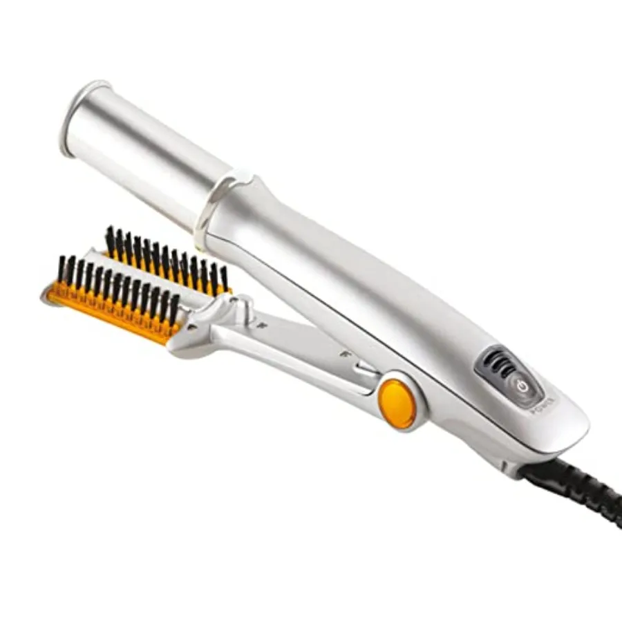

Электрическая плойка-щипцы 2-в-1 для быстрой укладки волос с функцией автоотключения и 3 регулируемыми уровнями, вращающаяся насадка для завивки