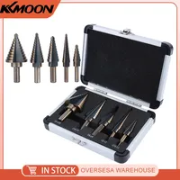 HSS Steel Step Drill Bit Hardware Hand Tools Large Cobalt HSS Step Ti Cone Drill Hole Cutter Bit Set Tool Case Step Drill