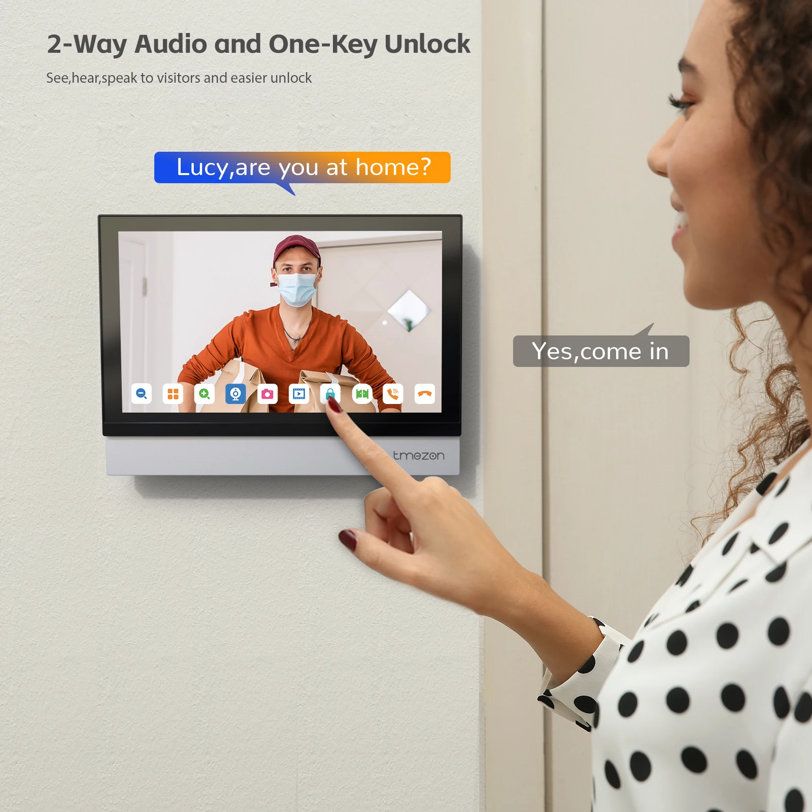 TMEZON WiFi Video Doorphone 10inch Touch Screen with 1080P Wired Doorbell 4 in1 APP/Password/Card Swipe/Monitor Tuya