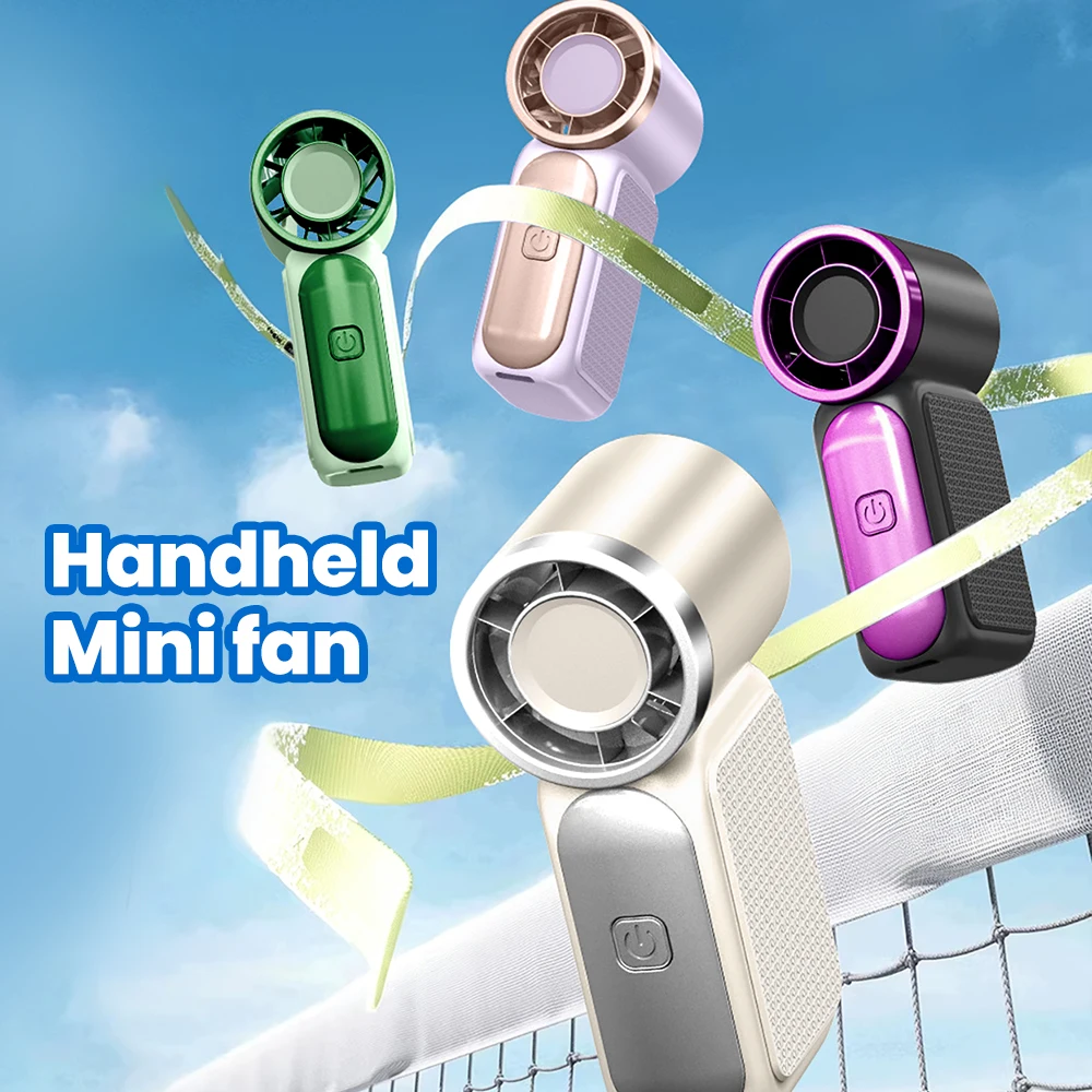 Portable Handheld Mini Fan Folding Desktop Option AI Chip 5-Speed Adjustment Fan Type C Ports Charging For Home Office