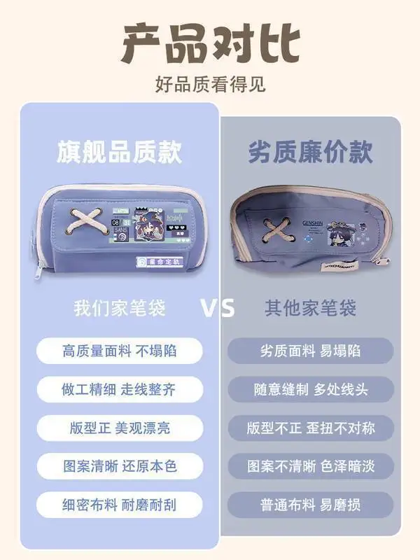Xiaogong Anime Elementary Student Stationery Genshin Impact Collaboration Large Capacity Case Boys Girls Middle And High School