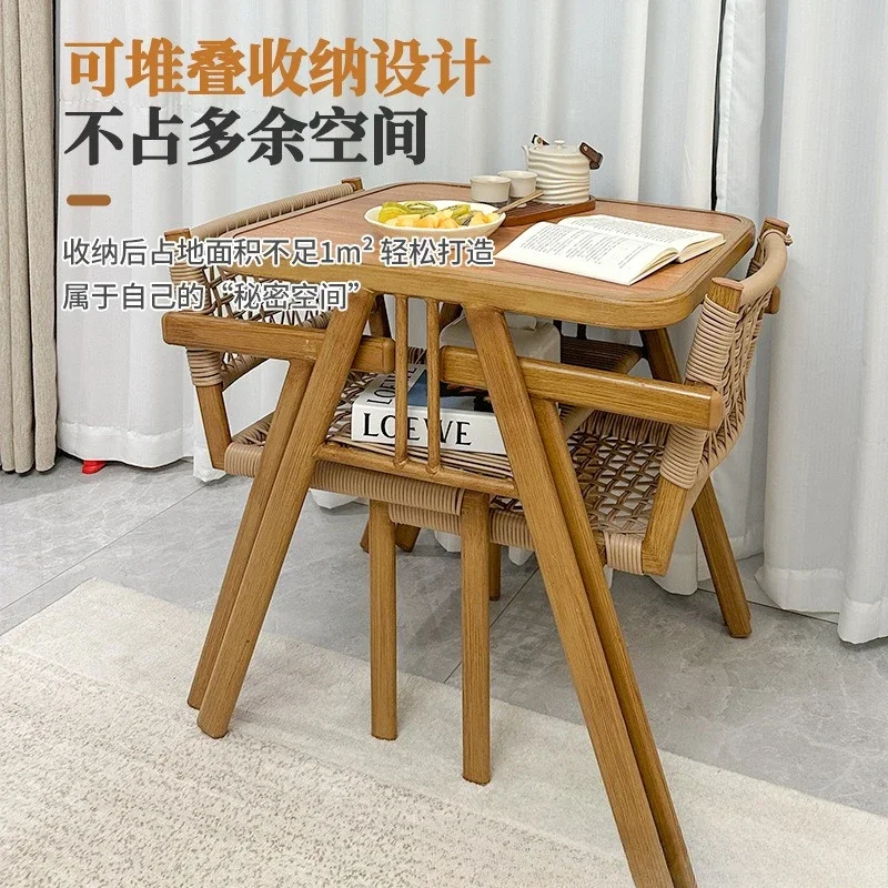 Balcony tables and chairs rattan outdoor outdoor outdoor waterproof and corrosion-resistant high-end aluminum alloy