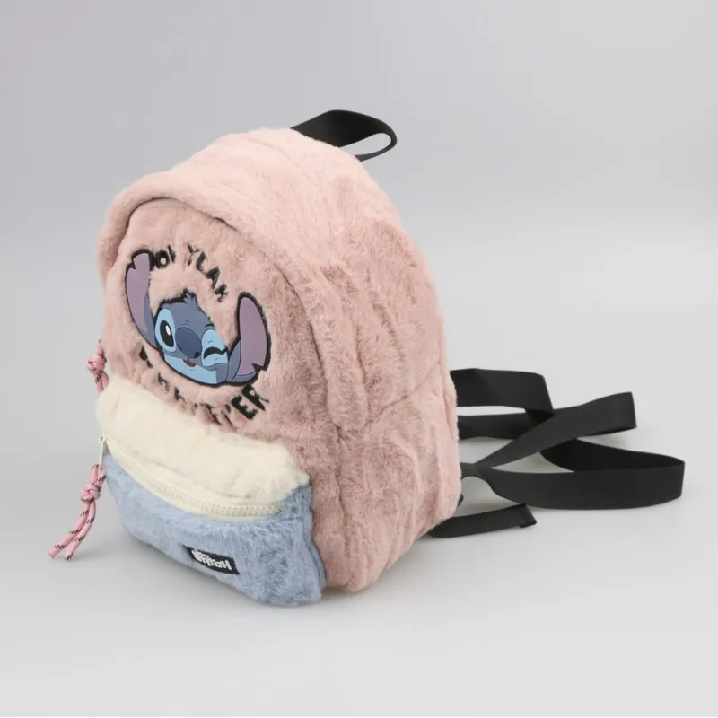 Disney New Cartoon Stitch Plush Children'S School Bag Kindergarten Cute Fashion Color Blocking Backpack Girl'S Birthday Gift