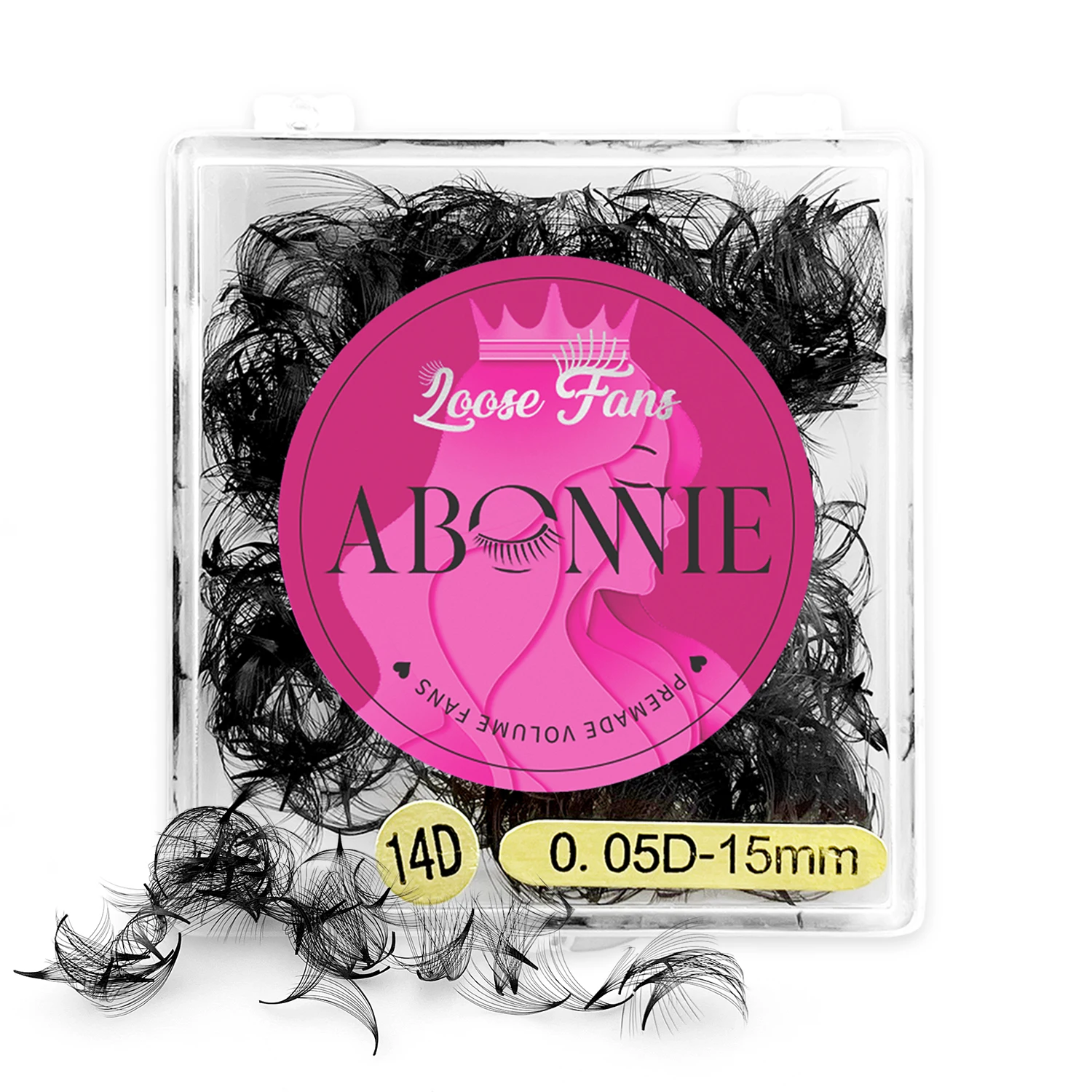 ABONNIE Loose 8D-20D Pointy Base Short Stem Premade Russian Volume Fans Faux Mink Premade Eyelash Extensions Makeup Cilios