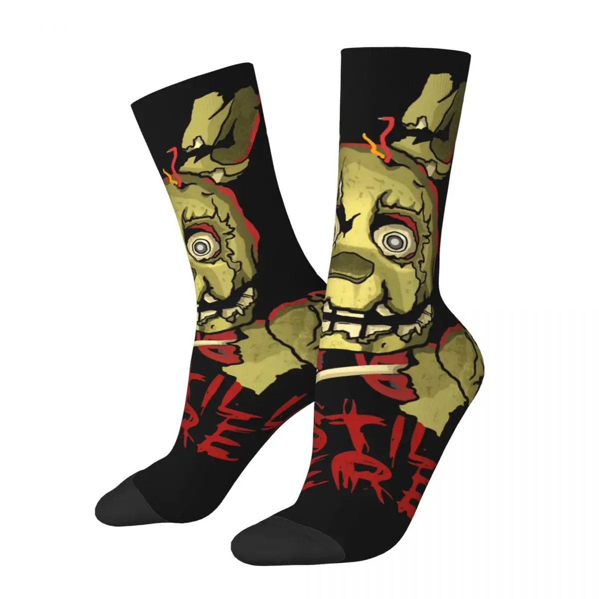 

Hip Hop Vintage Springtrap Classic Crazy Men's compression Socks Unisex FNAF Harajuku Seamless Printed Funny Novelty Happy Crew