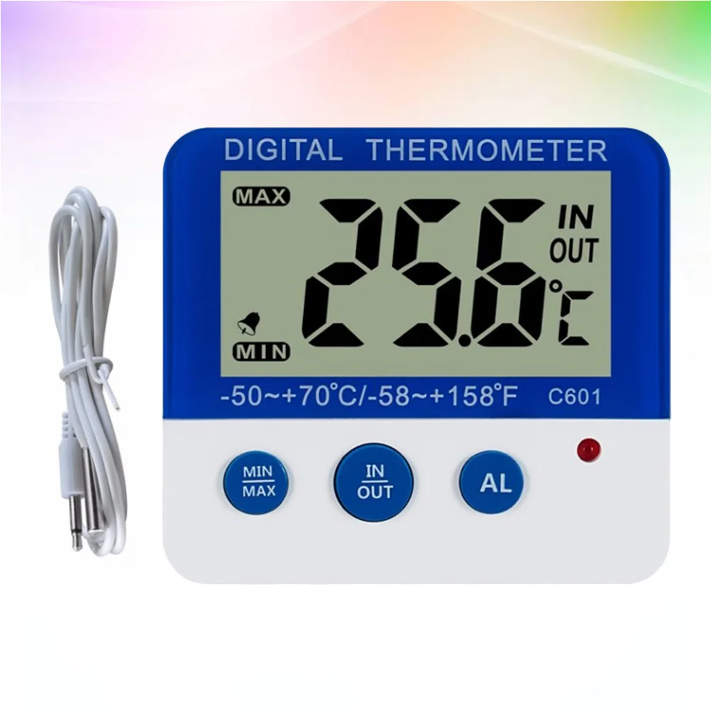 

1PC C601 Indoor And Outdoor Thermometer Digital Refrigerator Freezer Thermometer High And Low Temperature Alarm Kitchen Supplies