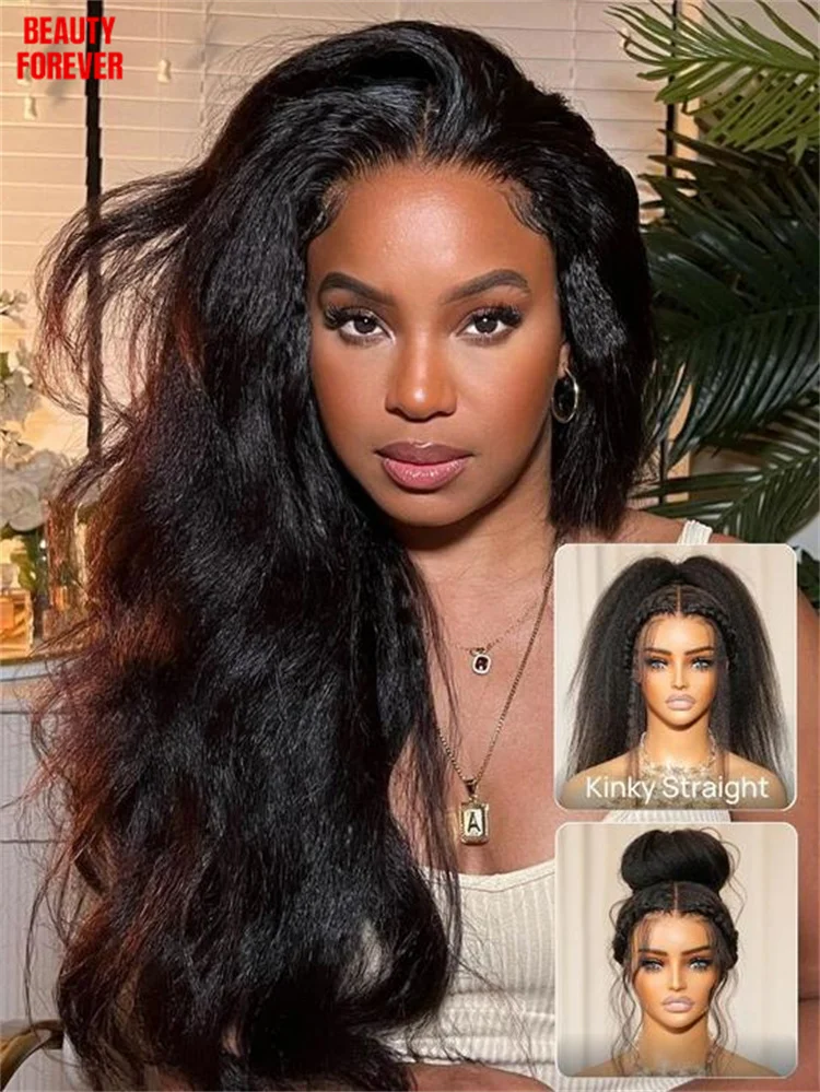 

Beautyforever 13x4 HD Real Scalp ™ Невидимый парик с кружевной передней частью без клея, черный, прямой, с эффектом кудрей, с невидимым шнурком