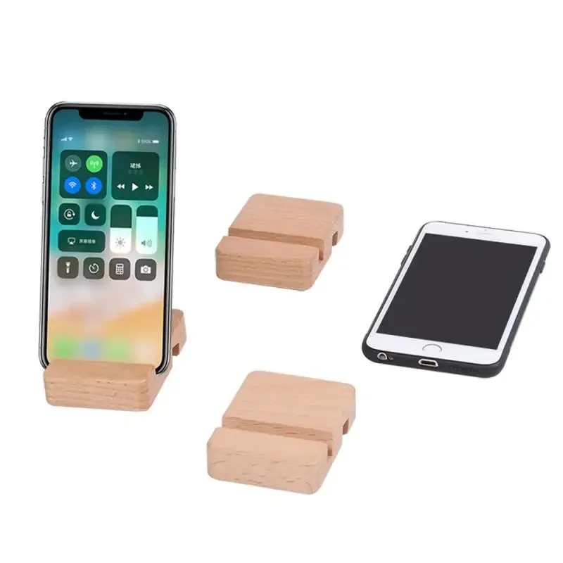 Simple Universal Portable Solid Wood Cell Phone Racks Desk Stand Holder For Mobile Phone Tablet PC E-reader Home Accessories