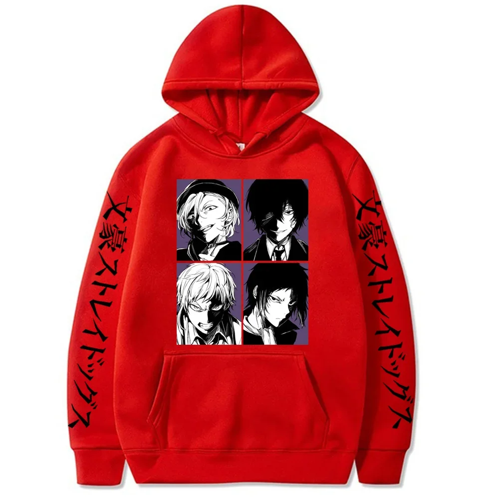 Anime bungo cães vadios nakajima atsushi dazai osamu hoodies casuais hoodies legal dos desenhos animados streetwear masculino unisex moletom superior