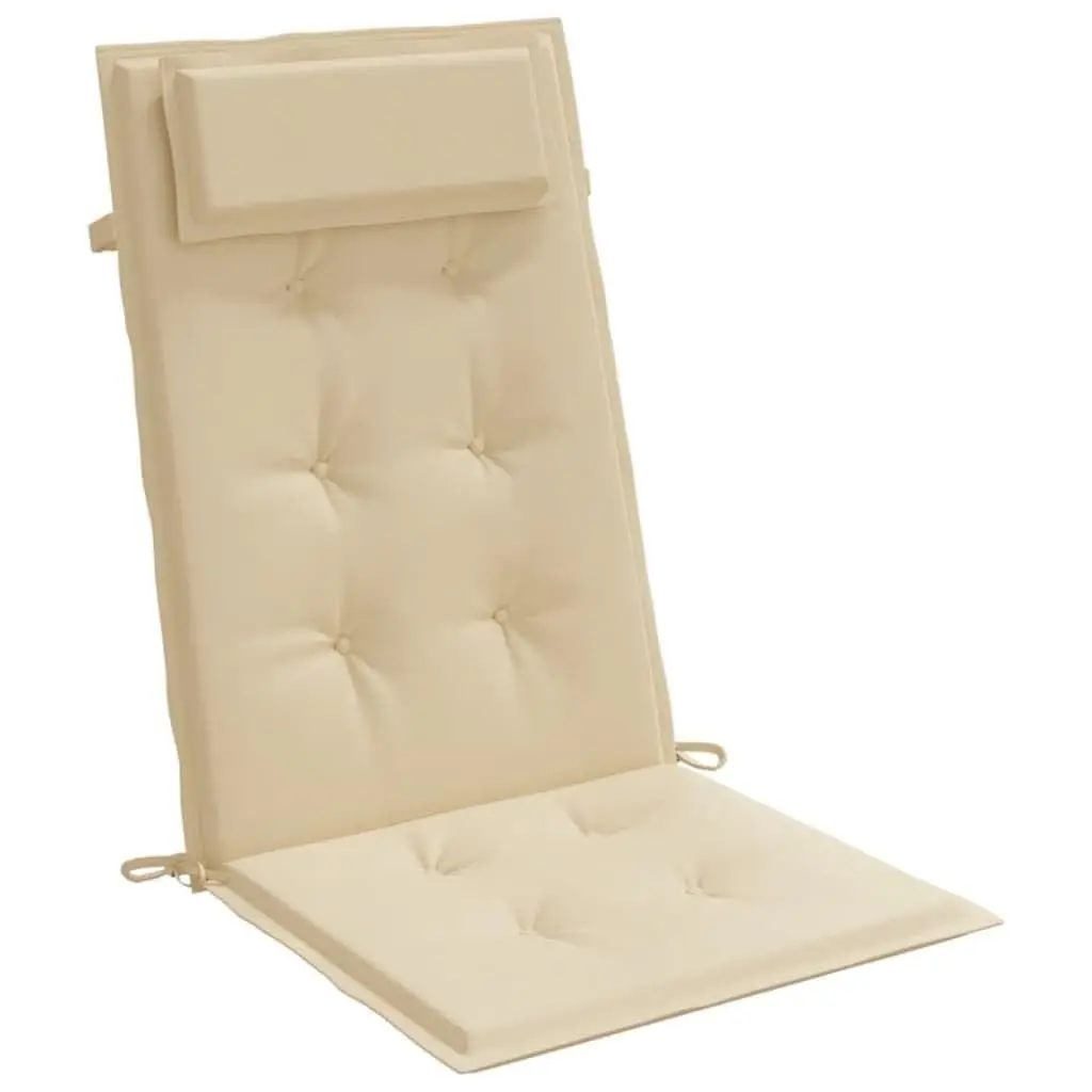 Highback Chair Cushions 6pc Beige Oxford Fabric Water-Proof Outdoor Patio Foam Fiber Filling Garden Indoor, Customized