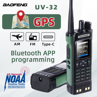 BAOFENG UV32 Walkie Talkie GPS Multi Band Bluetooth Wireless Programming AM FM Copy Frequency NOAA Long Range Ham Two Way Radio