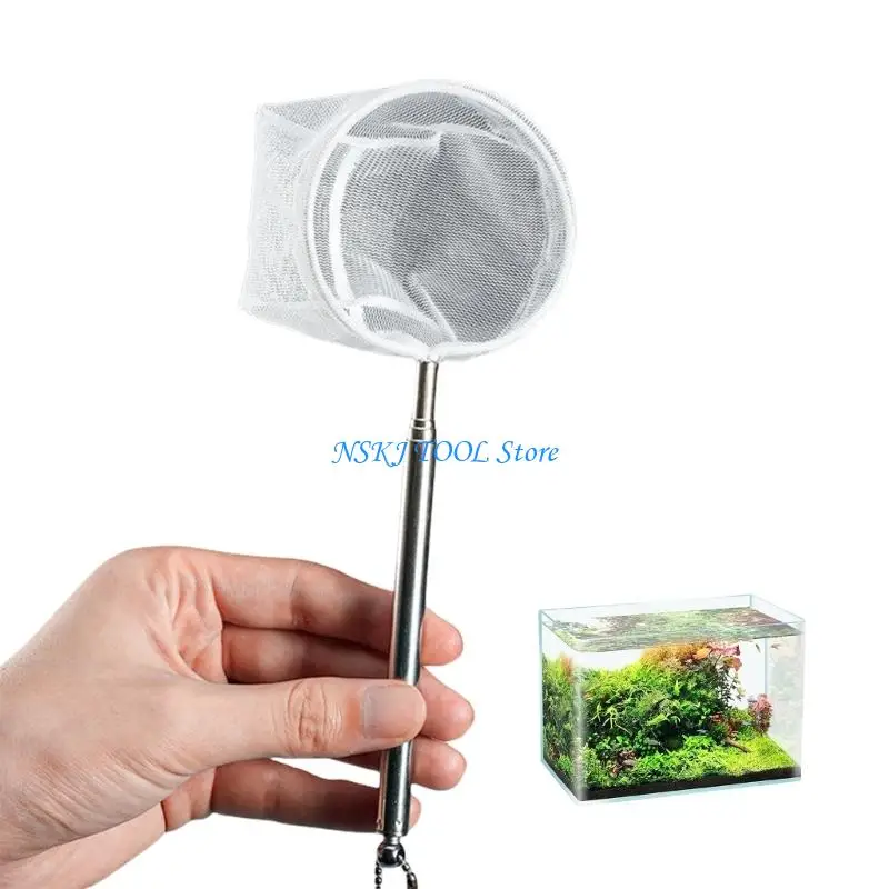 

L8RC Adjustable Length Fishtanks Fishing Net Stainless Steel Fish Net With Fine Net