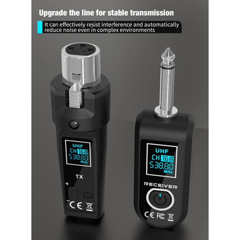 828 UHF Microphone Wireless Converter System XLR Transmitter and Microphone Receiver for Dynamic Condenser Microphone