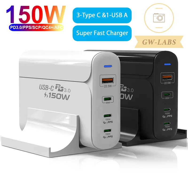 

PD150W 3C1A GaN Super Fast Charging Station For Macbook Pro Air iPhone Sunsamg Huawei Xiaomi Vivo