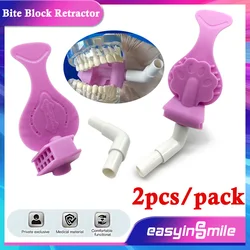 2Pcs Dental Surgical Silicone Dryshield Isolation Mouth Pieces Saliva Suction Tube Mouth Opener Bite Block Easyinsmile