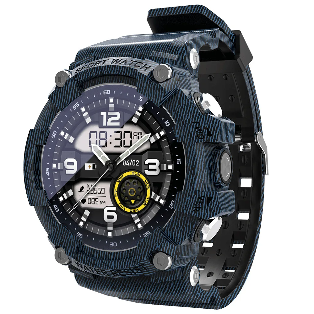 ATTACK 2 ساعة ذكية رياضية للنوم في الهواء الطلق ومراقبة معدل ضربات القلب والصحة ودرجة الحرارة والطقس وعرض الخطوات وعد المسافة والسعرات الحرارية