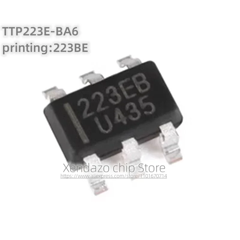 10pcs/lot TTP223E-BA6 TTP223-BA6 Silk screen printing 223BE SOT23-6 package Original genuine Single button touch detection chip