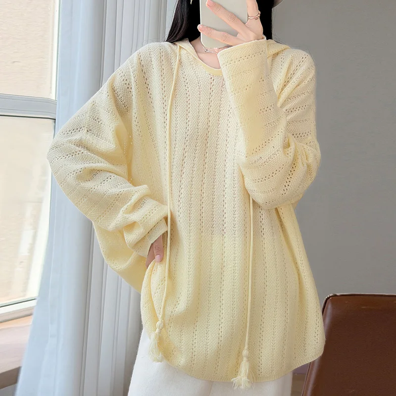 Rounded-cut winter and autumn new style women's sweater pullover 100% merino wool and cashmere pullover cashmere V-neck warm kni