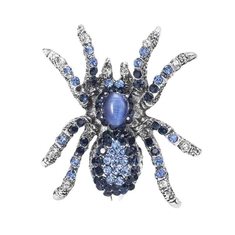 Eye Catching Rhinestones Spiders Brooch Pin for Stylish Collar Pin Enhancement