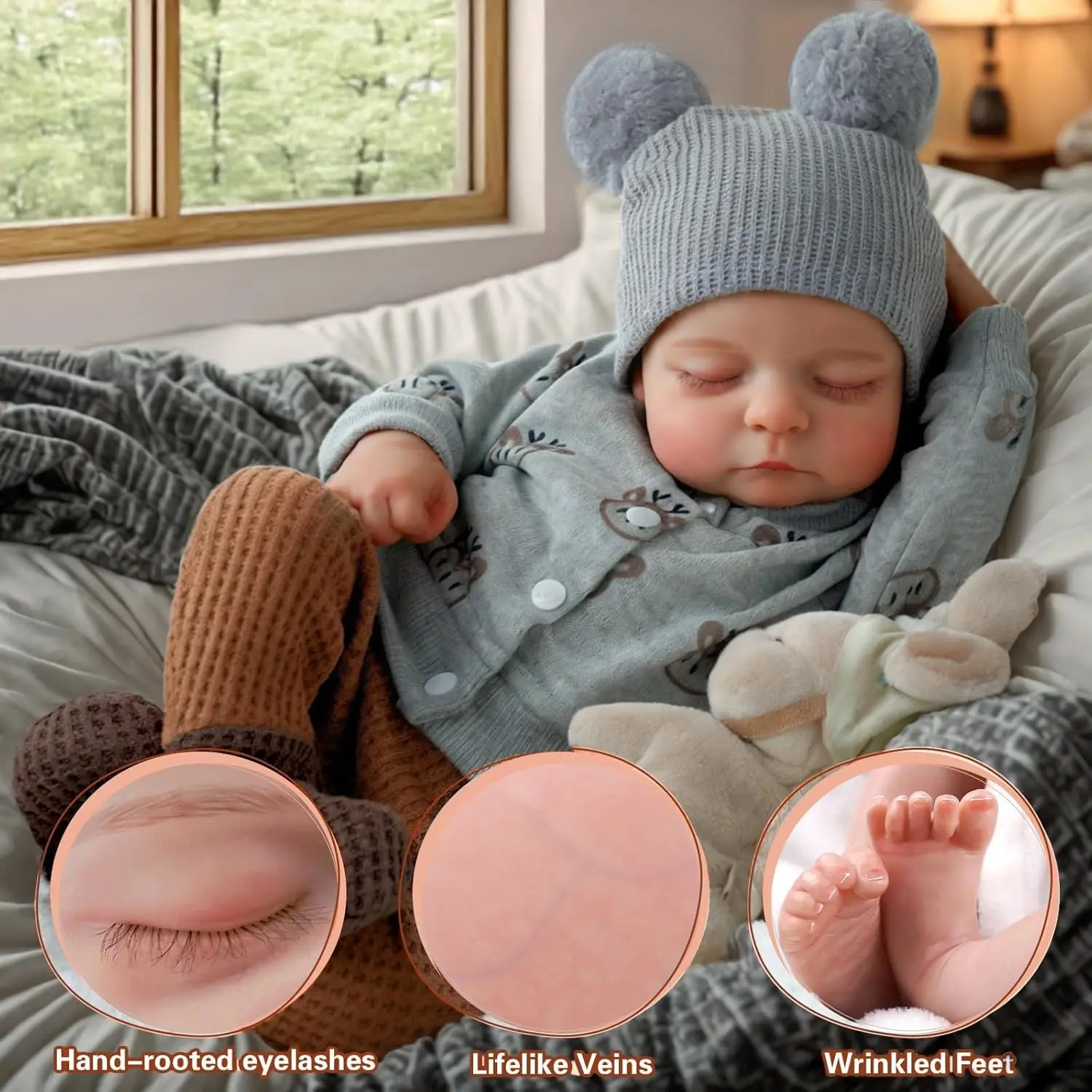 Lifelike Reborn Baby Dolls - 20" Soft Body Realistic-Newborn Full Body Real Life Baby Dolls with Toy Accessories for Kids 3 +