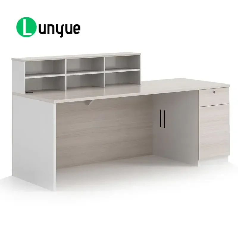 Customizable Simple Modern Reception Desk Corporate Office Front Desk Furniture for Business Lobby Area Space Saving Design