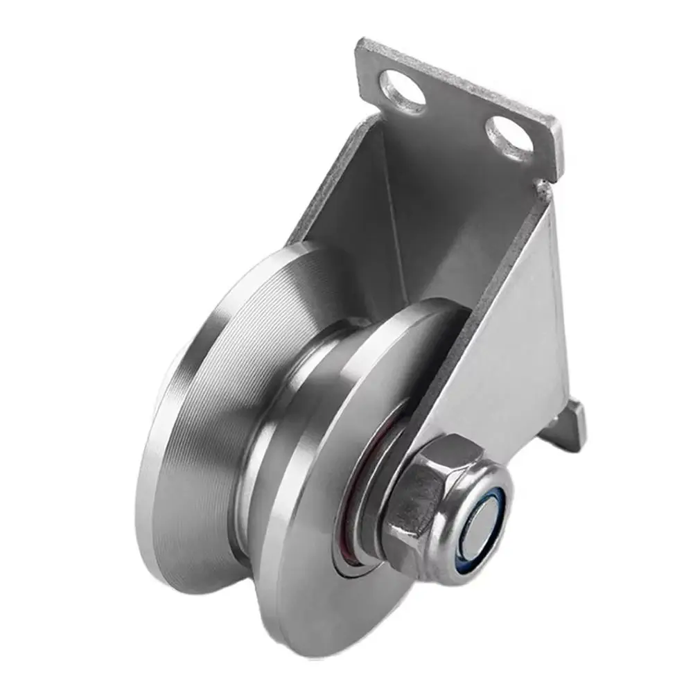 1 قطعة عجلة المسار تحمل بكرة U/V/H على شكل 48 عجلة بكرات الباب المنزلقة سميكة 304/201 الفولاذ المقاوم للصدأ عجلة صلبة #2