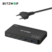 [GaN Tech] Blitzwolf BW-i100 120W 5-Port USB PD Charger 2USB-A+3USB-C PD3.0 QC3.0 AFC FCP SCP PPS PE APPLE Fast Charging Desktop