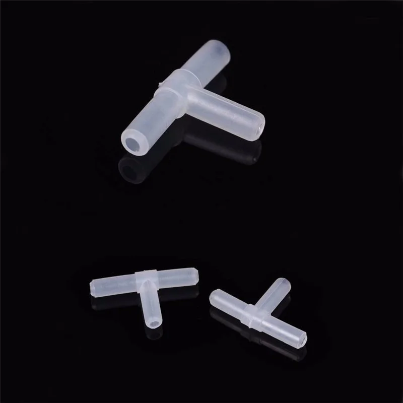 4mm Plastic T Shape Tee 3 Way Hose Joints Fish Tank Aquarium Air Pump Tubing Connectors Aquarium Accessories Fish Tank Supplies