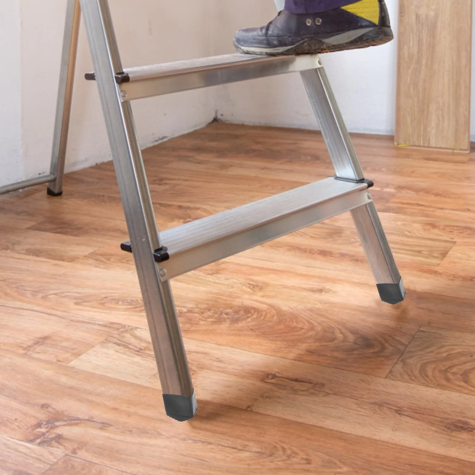 2pcs Anti Slip Ladder Feet Rubber Covers Non Skid Pads Furniture Legs Stairs Accessories Foot Caps Black Color