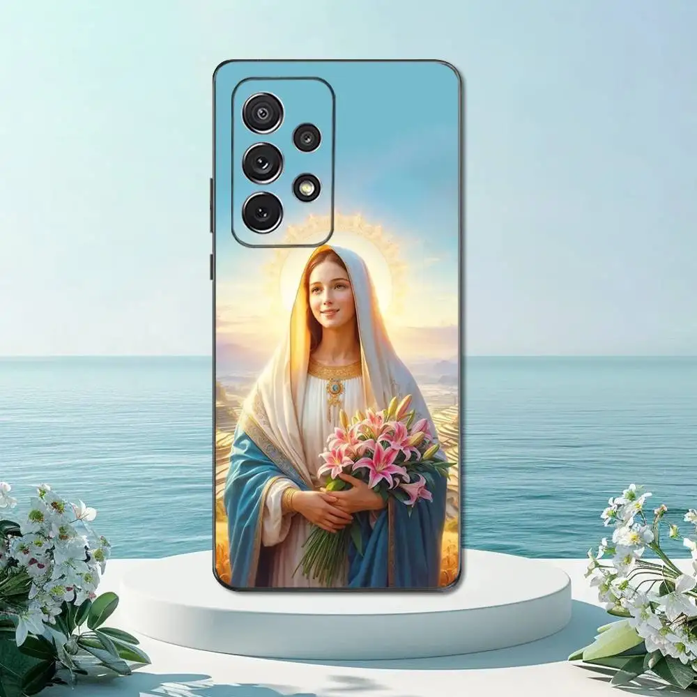 Virgin De Guadalupe Art Phone Case For Samsung S22,S21,S20,S10,S9,S25,S24,S23,Ultra,FE,Plus,Lite,Soft Silicone Black Cover