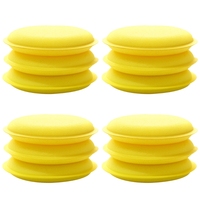 12Pcs 10cm Car Waxing Sponge Round Applicator Easy Cleaning Leather Polish Pad Dropship