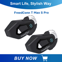 FreedConn Motorcycle Intercom Bluetooth Helmet Headset Music FM Waterproof 8 Riders Comunicator 1000M T Max S Pro For Motor Bike