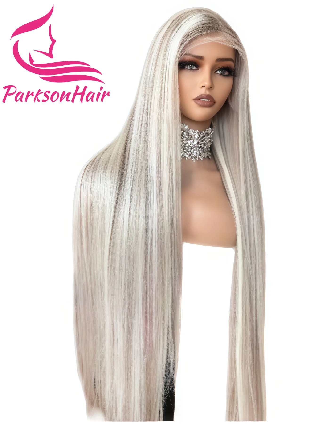 

Парик из натуральных волос 13x6 Ombre Highlight Lace Front, цвет пепельно-русый/серый, с предварительно выщипанной линией роста, прямой, для женщин, плотность 250%