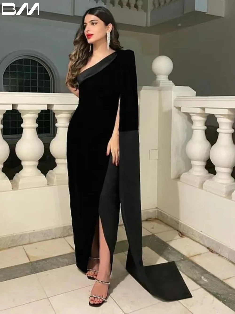 

Modest One Shoulder Evening Dresses Party Saudi Arabia Bridal Gown Vintage Ankle-length Bride Dresses Vestidos De Novia