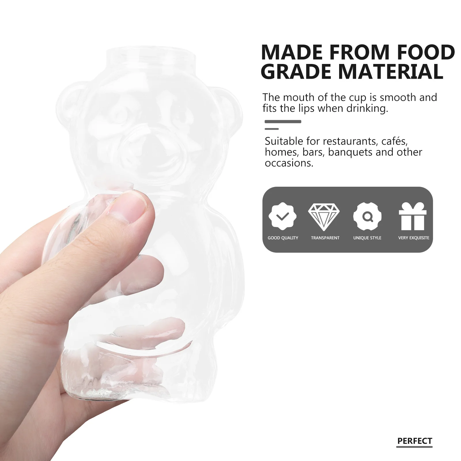 

1Pcs Creative Bear Shape Cocktail Glass Thick Bottom Beverage Cup for Bar Restaurant Cafe Cocktail Cup