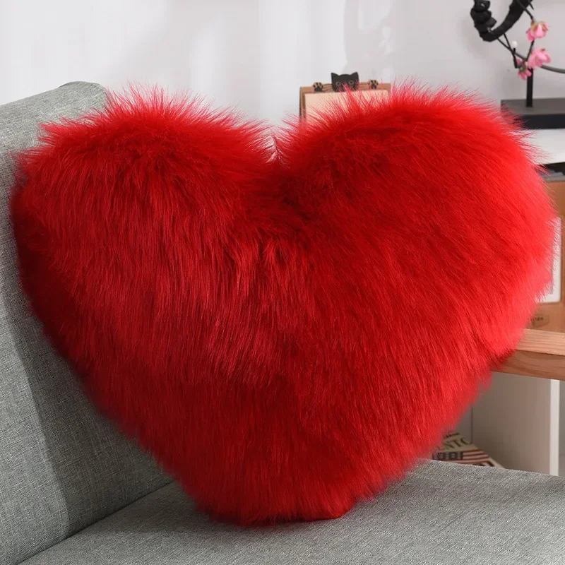 Pillow Cushion Washable Pillow Doll PP Cotton Cute Heart Shaggy Fluffy Sofa Pillow Assorted Plush Cover Sofa Bed Cushion