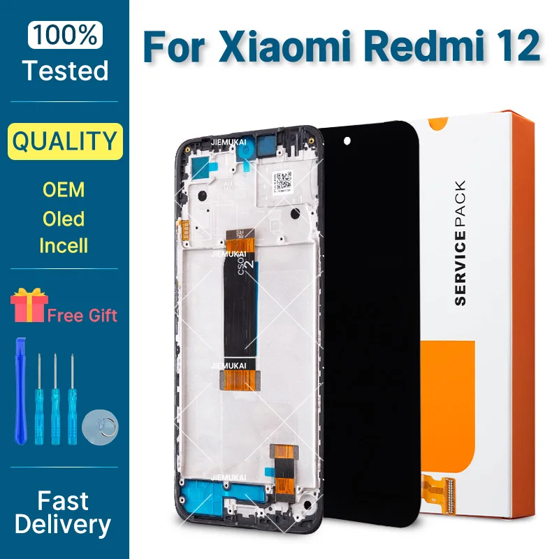 Display For Xiaomi Redmi 12 LCD Tested Premium Touch Screen Digitizer For Redmi 13 LCD Display 23053RN02A 2404ARN45A 23053RN02Y