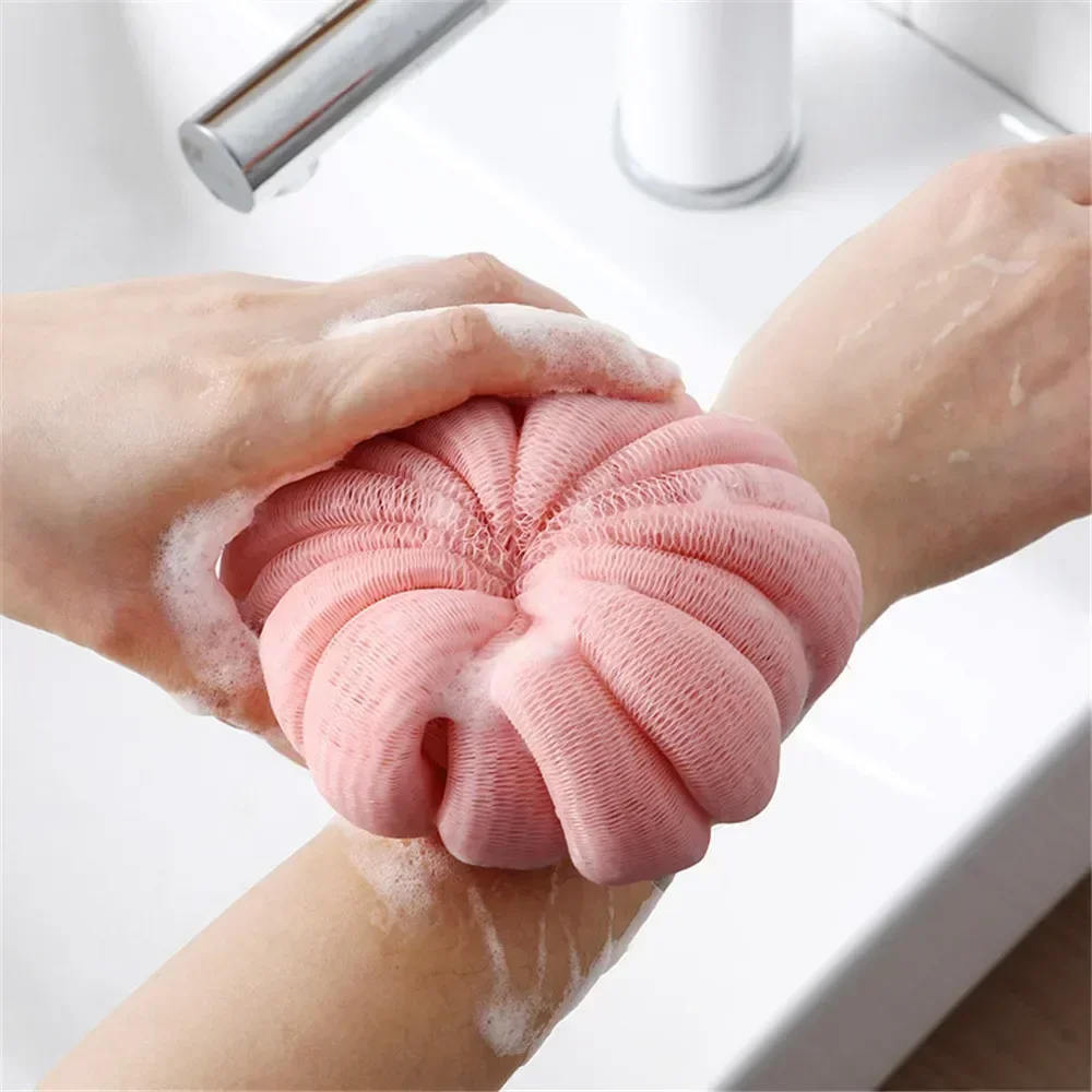Bola de burbujas para baño, exfoliante, malla de ducha suave, esponja espumosa, limpiador de piel corporal, Herramientas de limpieza, accesorios de baño