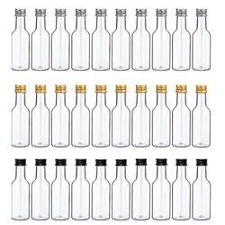 20PCS Mini Liquor Bottles 50ml Plastic Spirit Bottles Silver/ Gold/ Black Caps Alcohol Shot Bottles